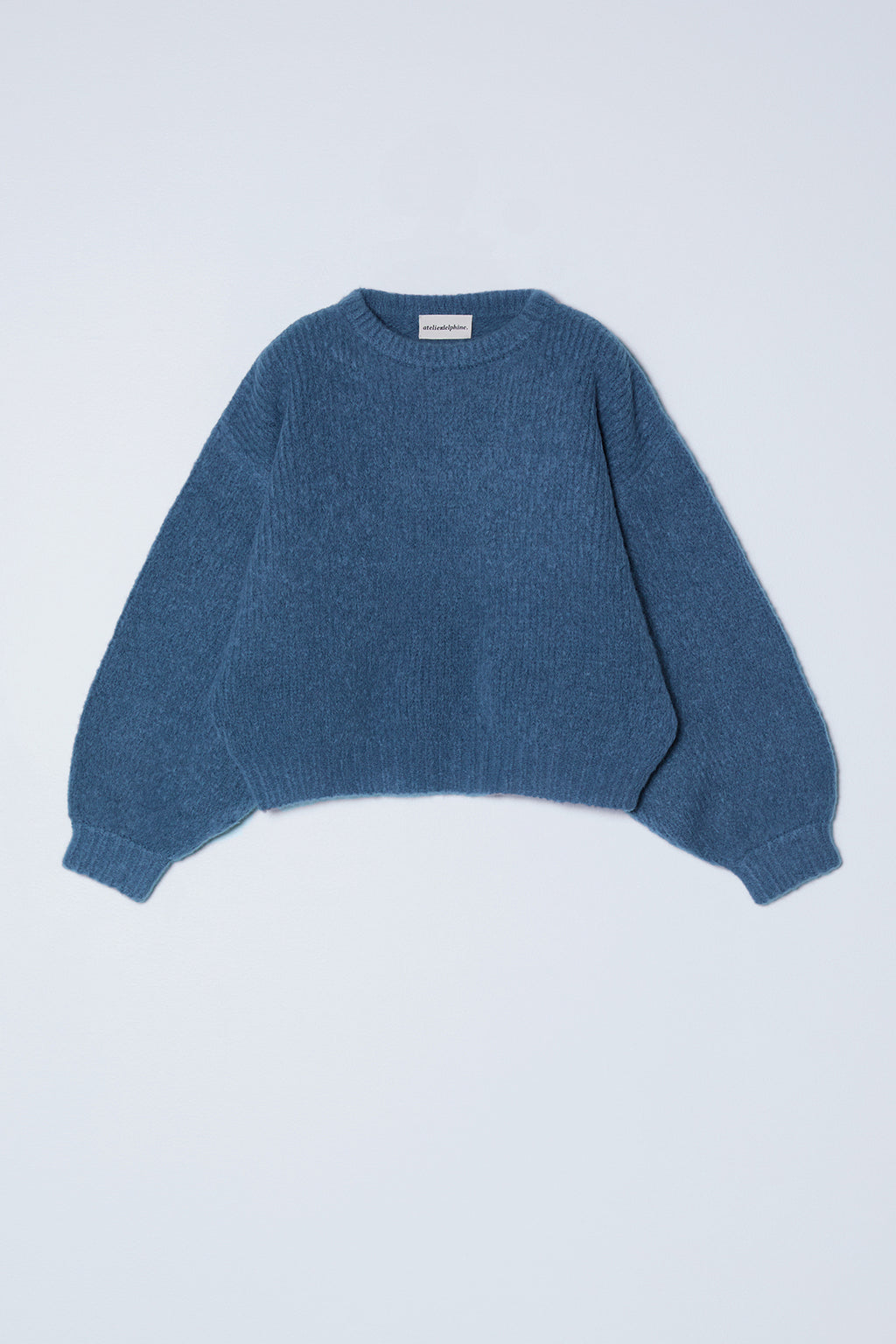 Balloon Sleeve Sweater - Washed Denim