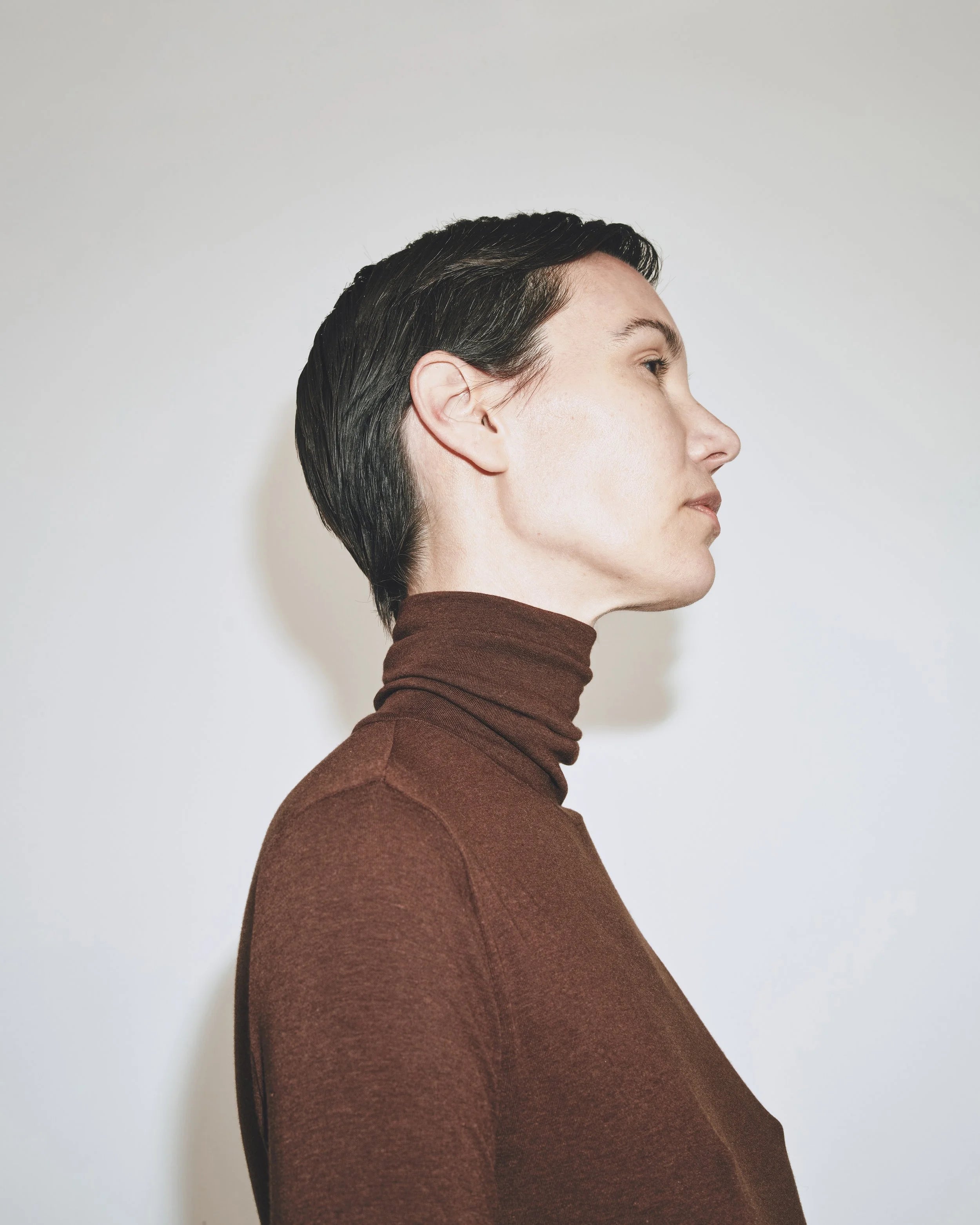 Roll Neck Jersey Top - Burgundy