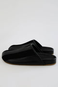 Black sandals on a white background
