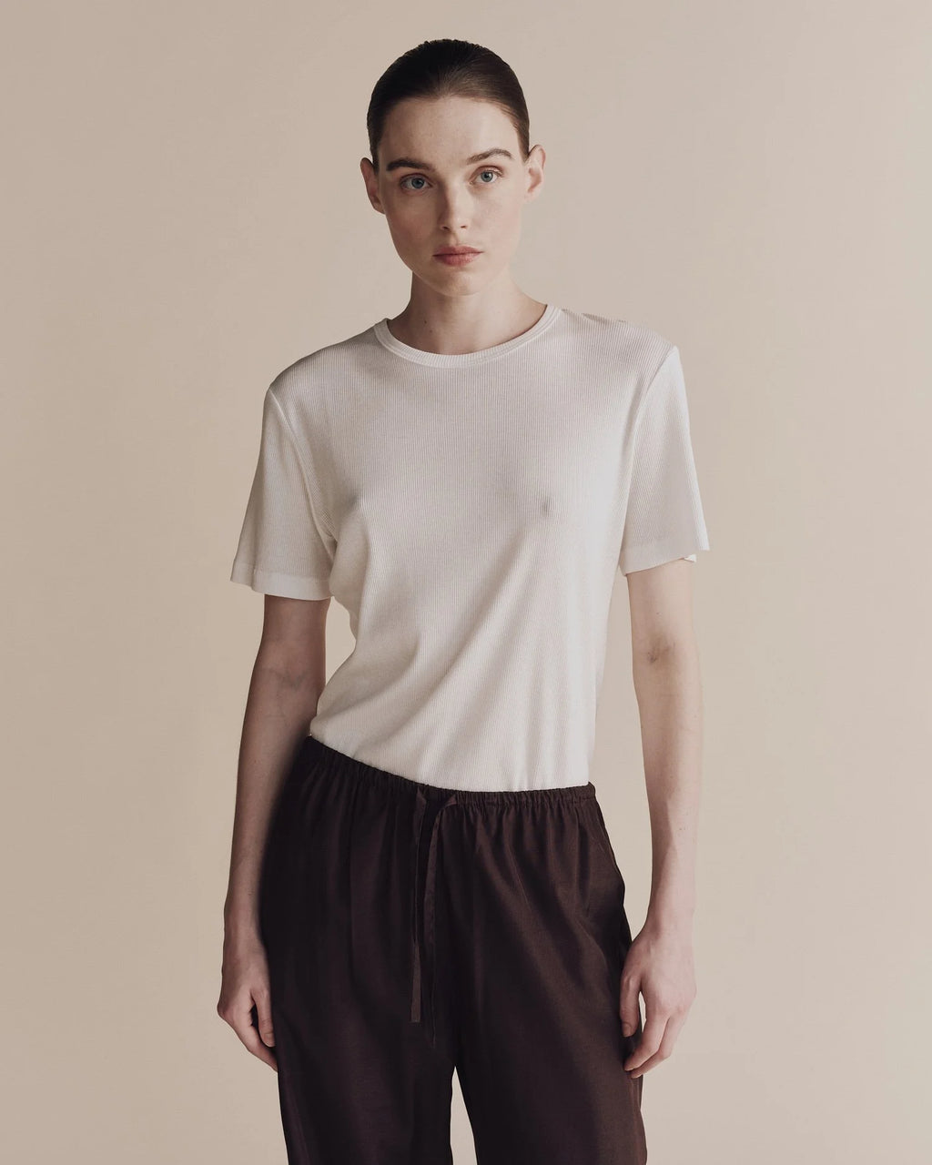 Cotton Tencel Ribbed T-Shirt