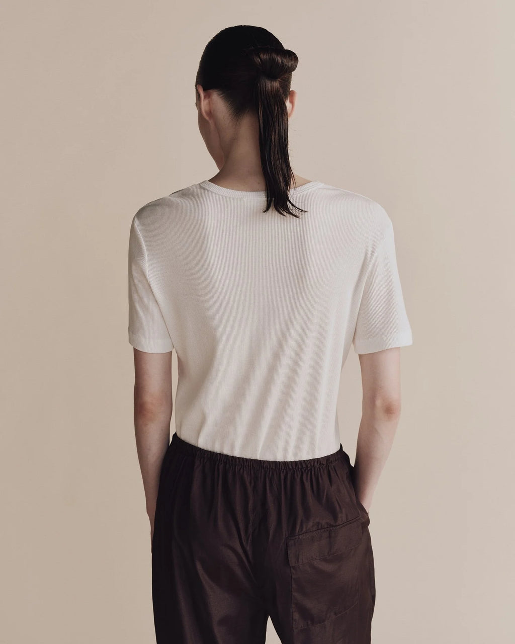 Cotton Tencel Ribbed T-Shirt