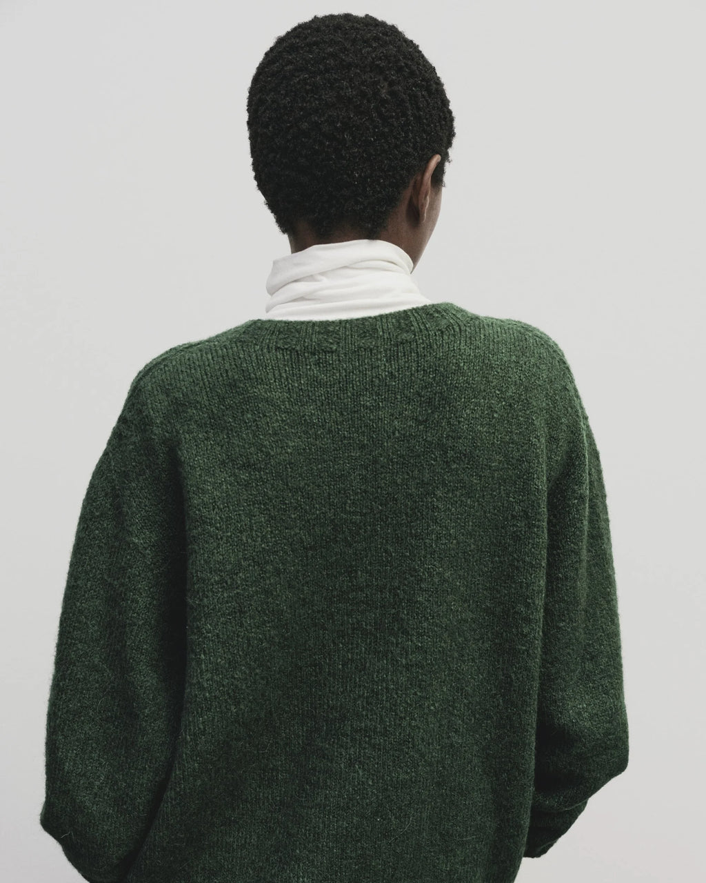 Alpaca Blend Crew Neck Sweater - Green