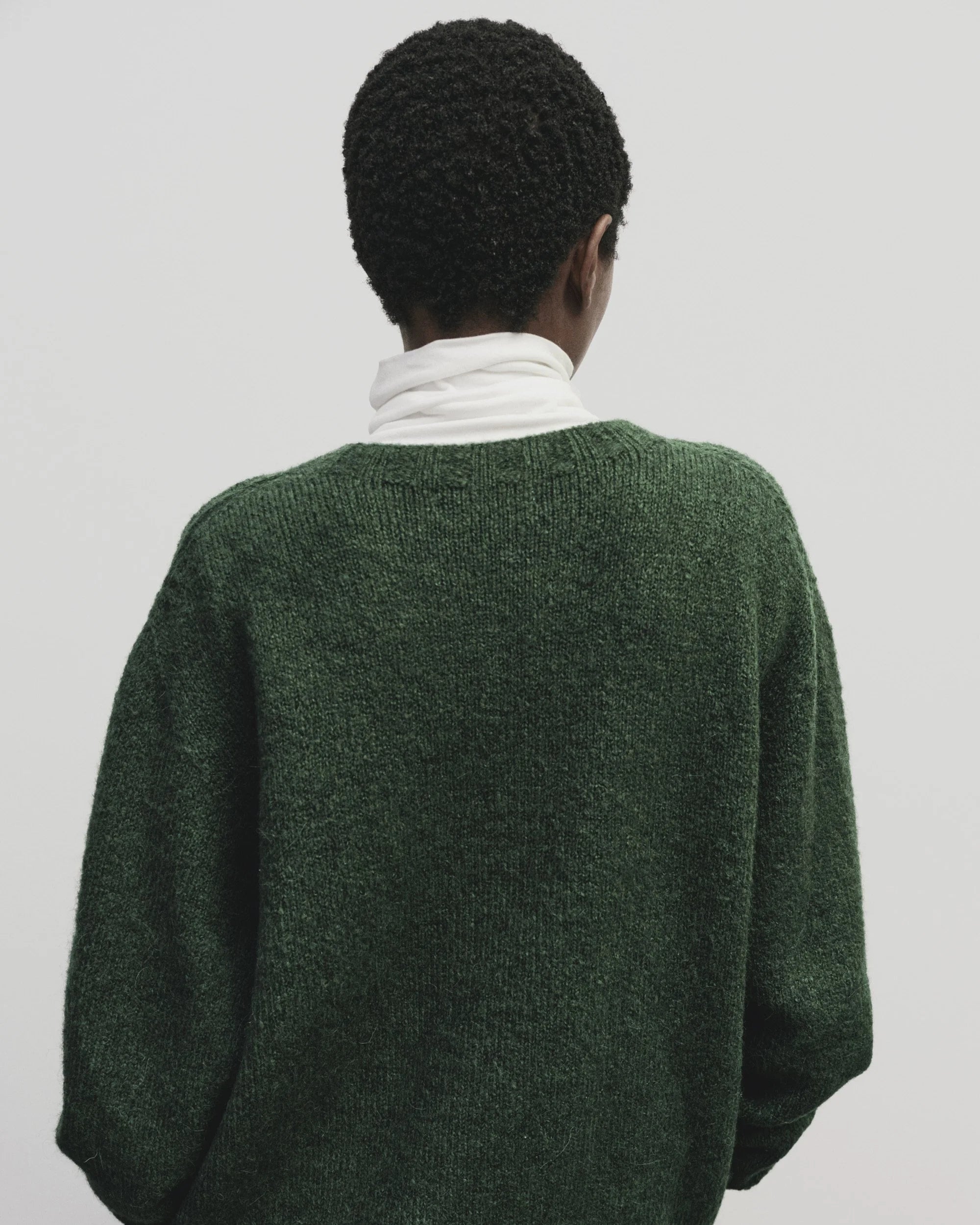 Alpaca Blend Crew Neck Sweater - Green