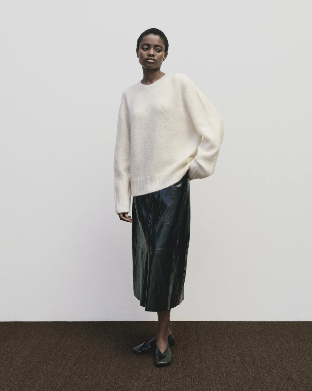 Alpaca blend Crewneck Sweater - Ivory