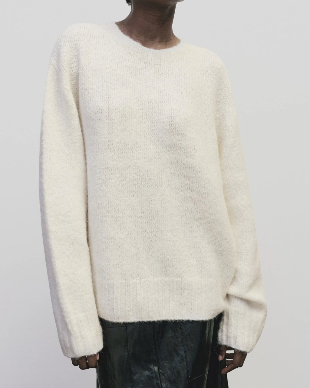 Alpaca blend Crewneck Sweater - Ivory