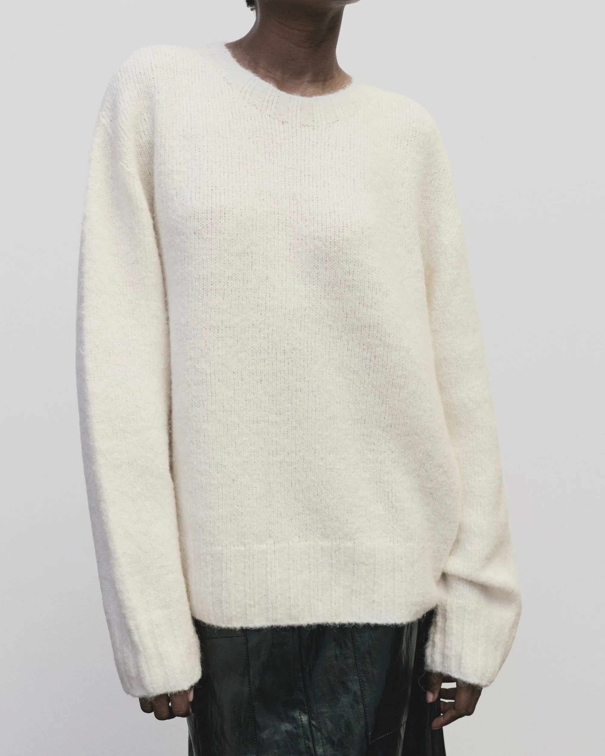 Alpaca blend Crewneck Sweater - Ivory