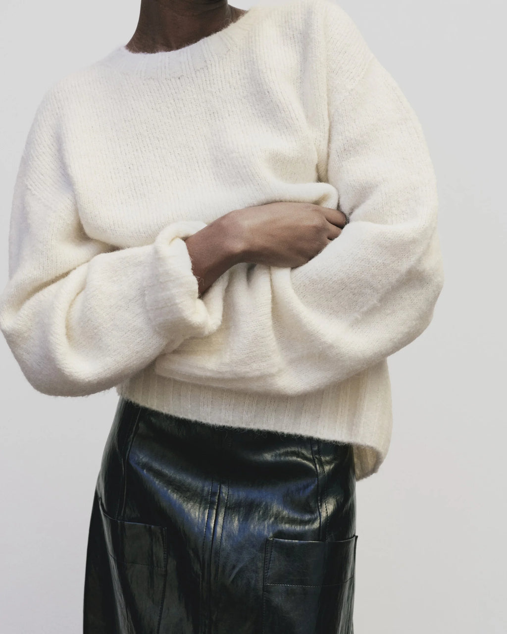 Alpaca blend Crewneck Sweater - Ivory