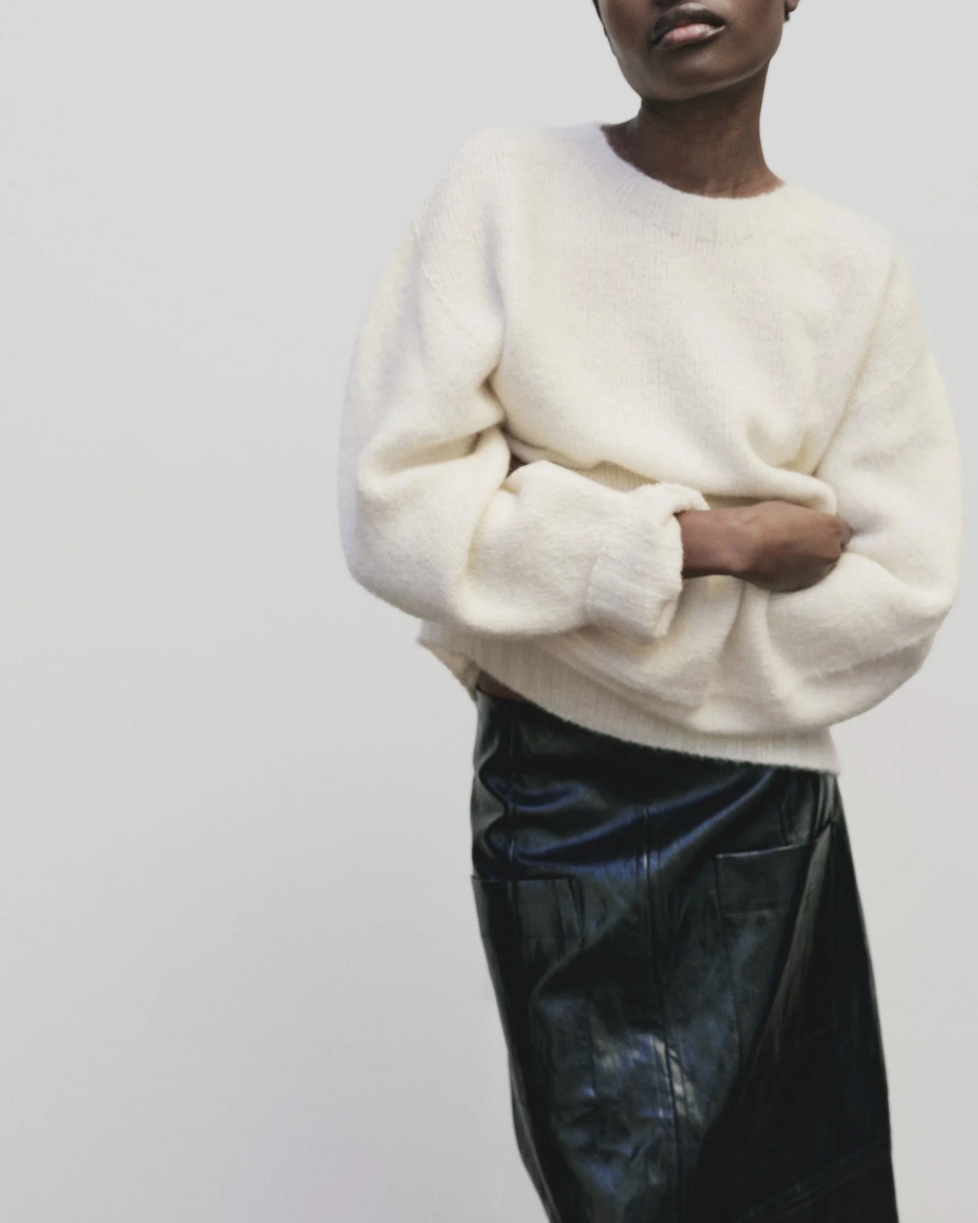 Alpaca blend Crewneck Sweater - Ivory