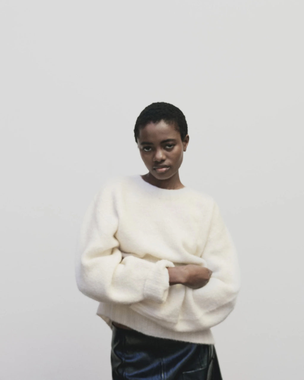 Alpaca blend Crewneck Sweater - Ivory