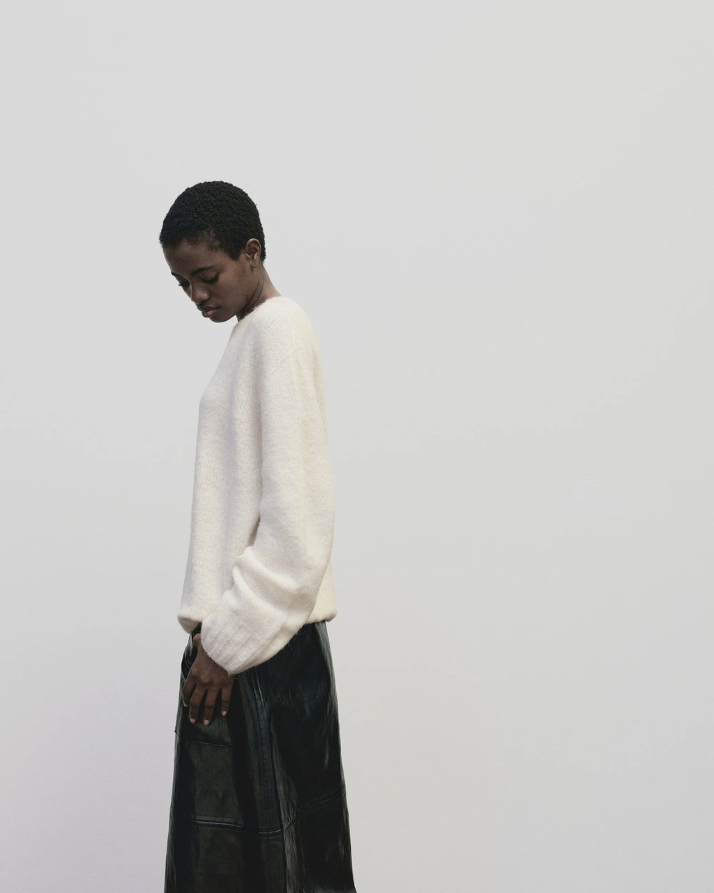 Alpaca blend Crewneck Sweater - Ivory