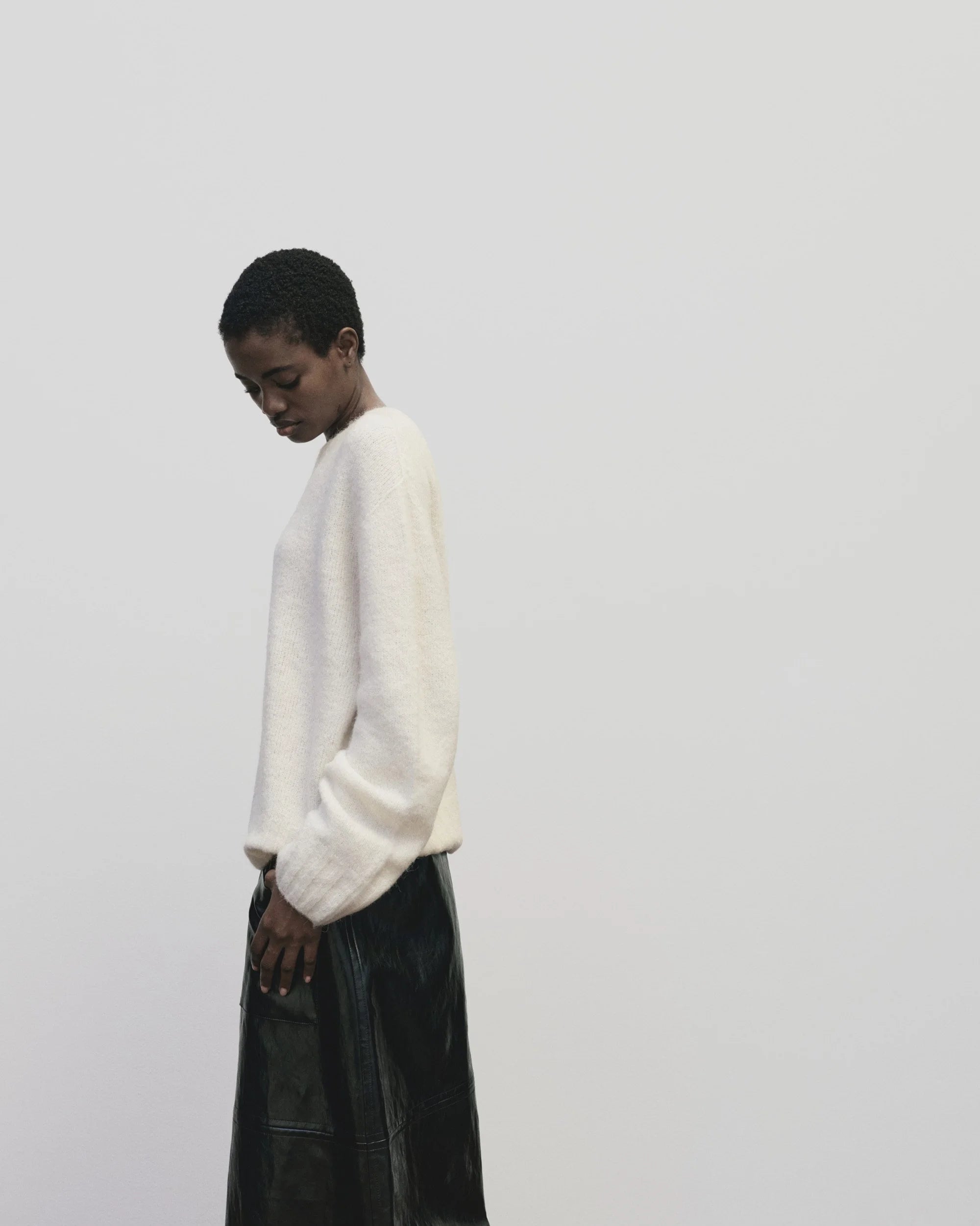 Alpaca blend Crewneck Sweater - Ivory