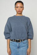 Balloon Sleeve Sweater - Washed Denim