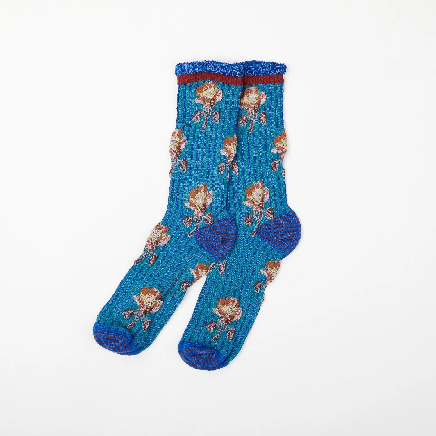 CA54 SHORT VISCOSE ‘ROCOCO’ FLOWERS SOCKS