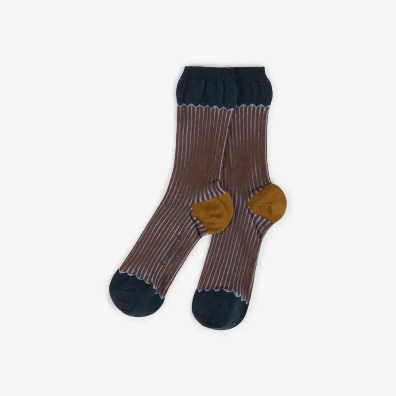 CA74 SHORT COTTON MINI MULTICOLOR STRIPES SOCKS