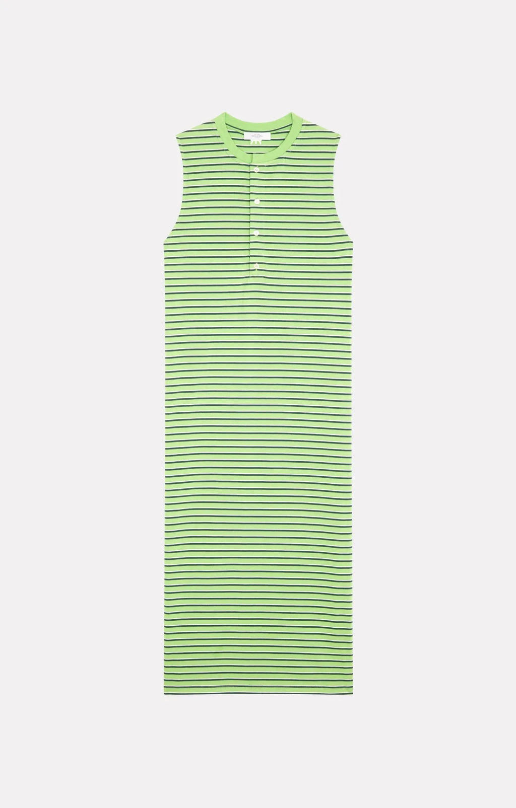 Green striped dress by Roseanna on a white background