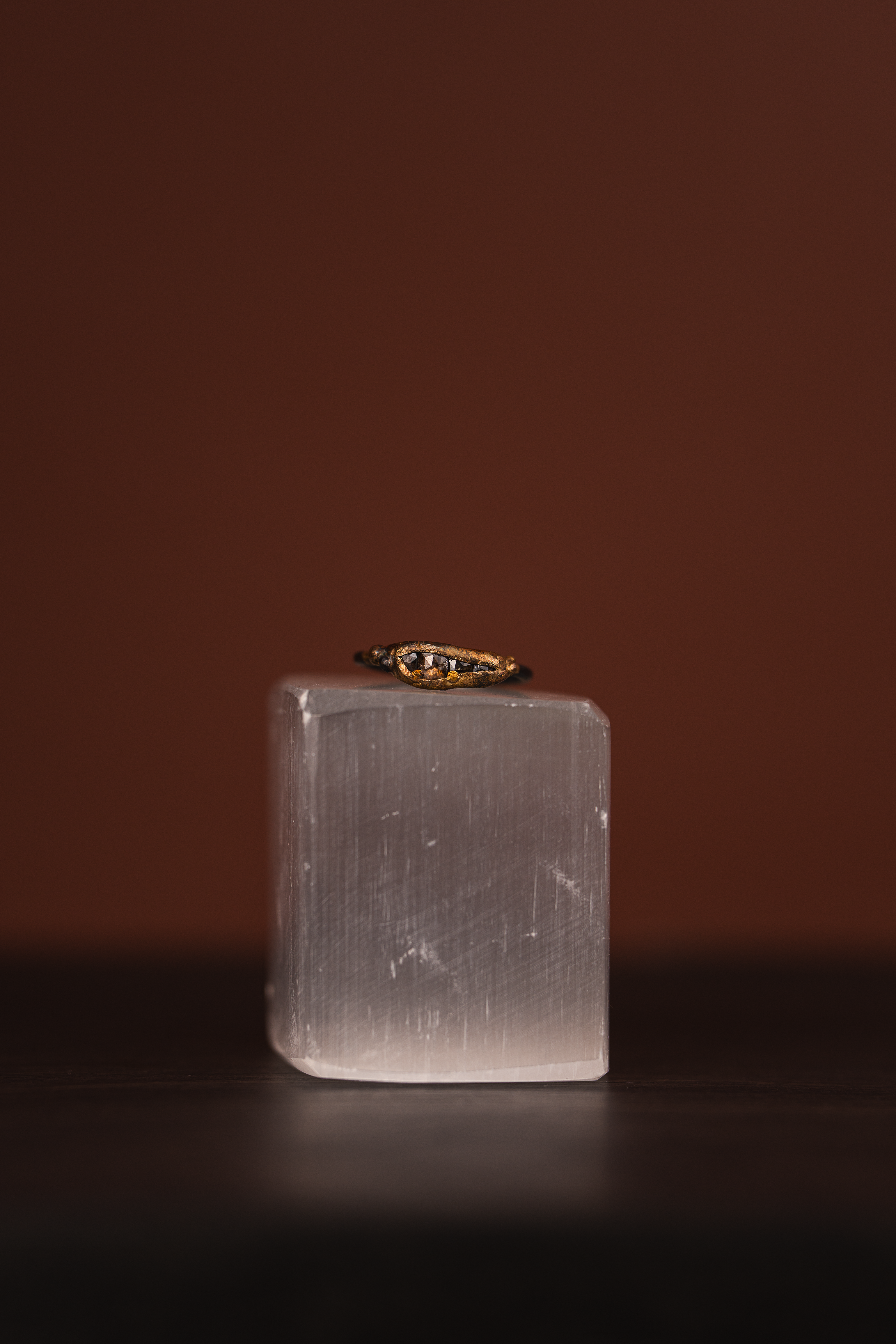 Baguette diamond band mini - mixed metal ring