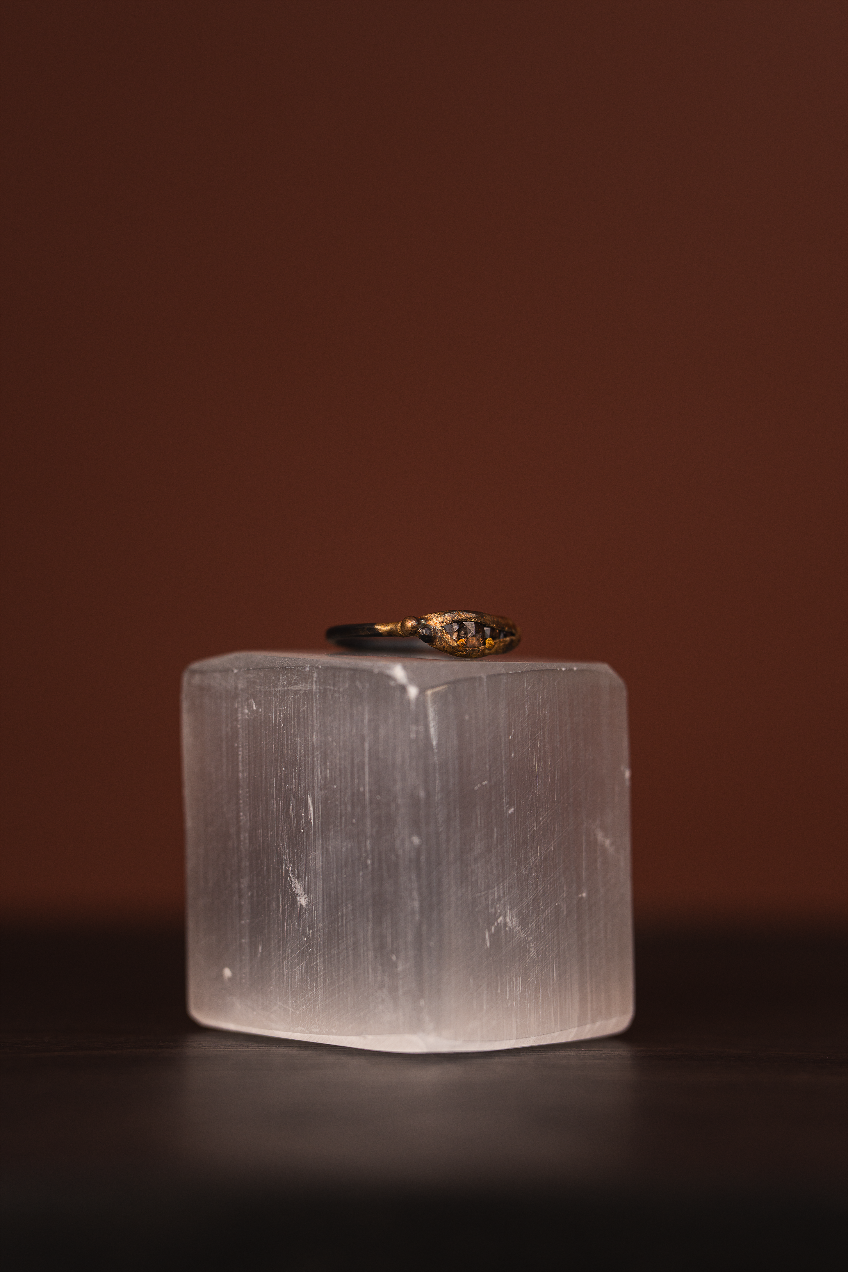 Baguette diamond band mini - mixed metal ring