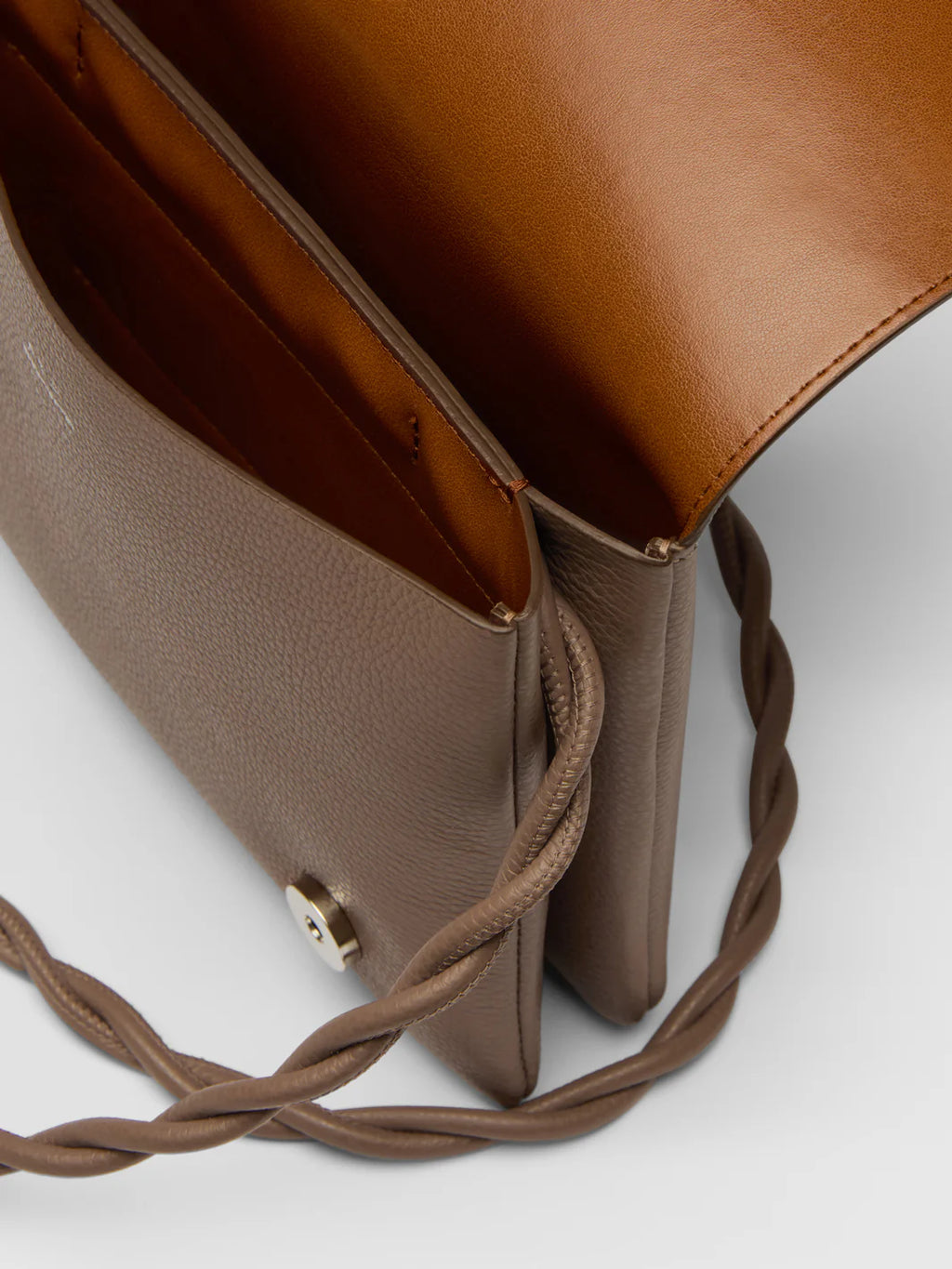 Duronia Tahini Double Faced Grained Calf Leather Mini Crossbody