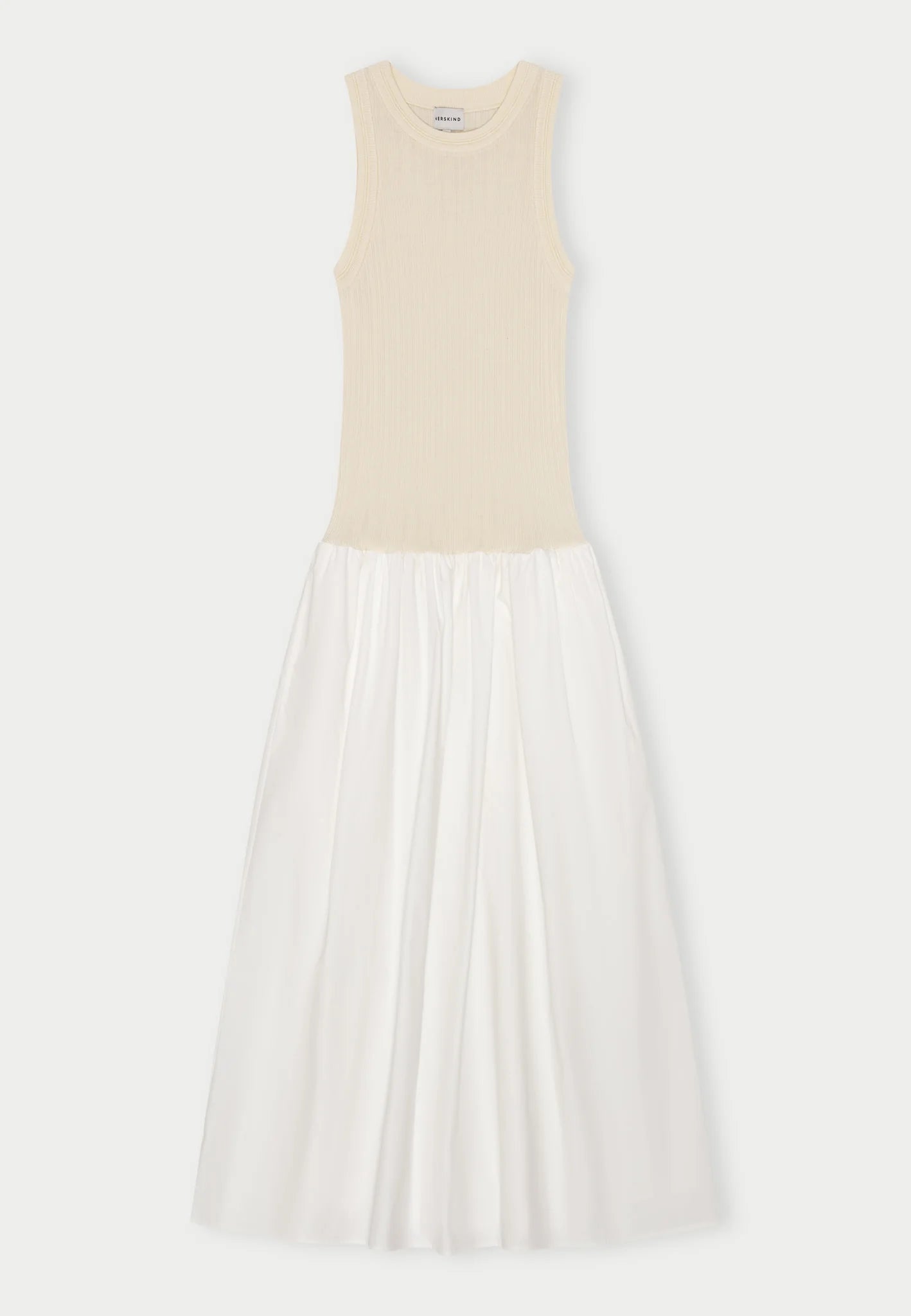 An off white/white watson dress by Herskind against a plain background