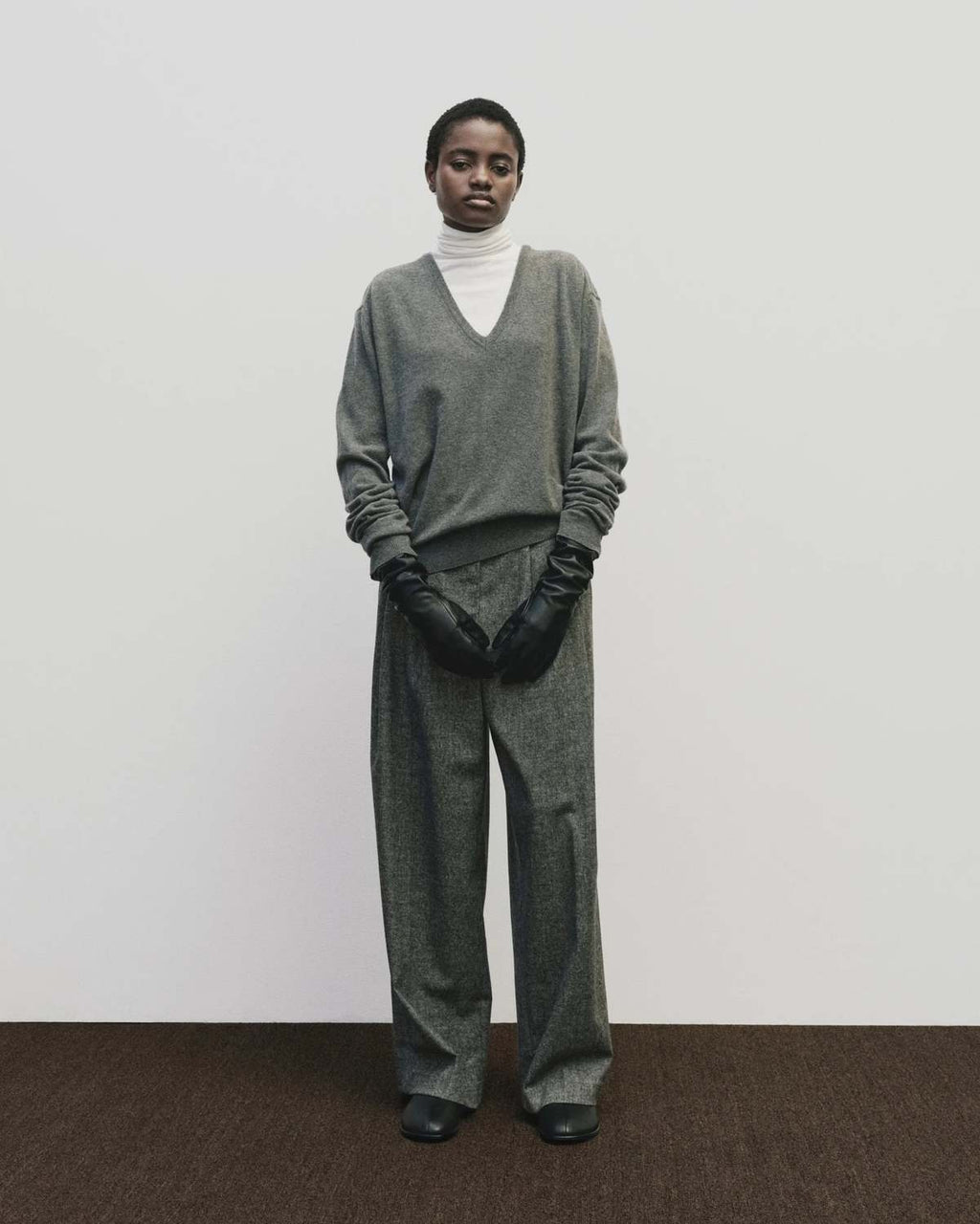 Roll Neck Jersey Top - White