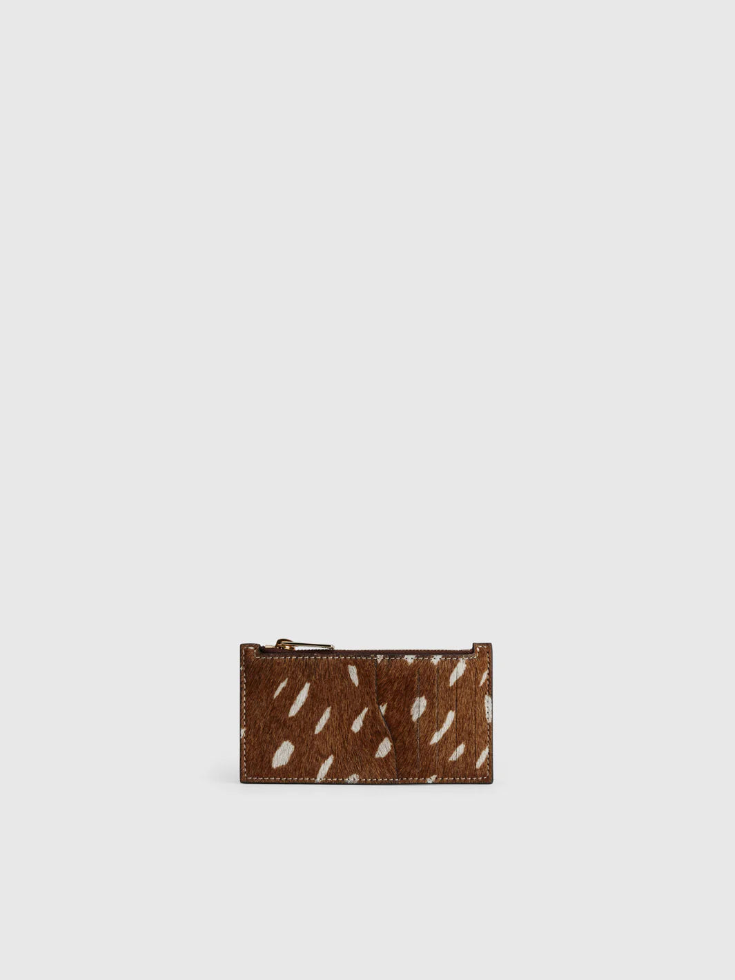 Moscosi Cannella Printed Cerbiatto Pony/Vacchetta Card Holder