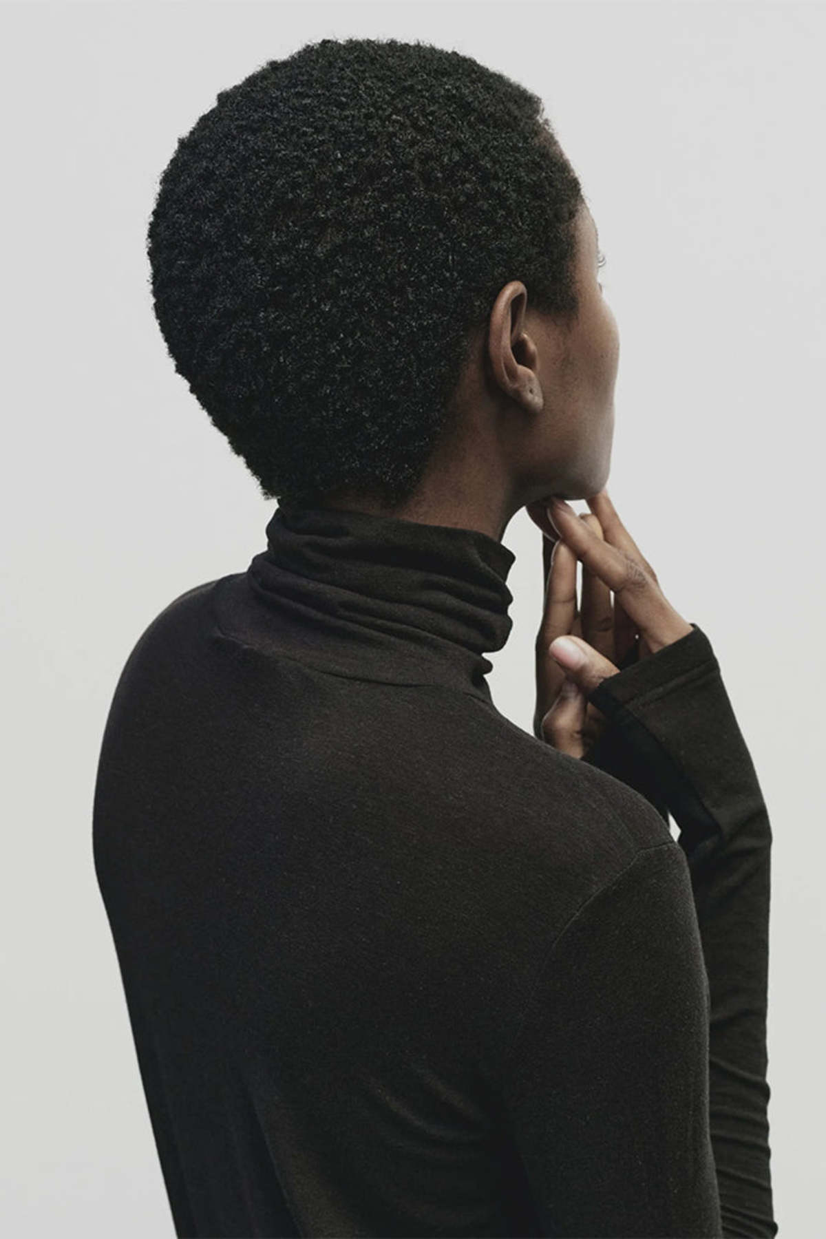 Roll Neck Jersey Top - Black