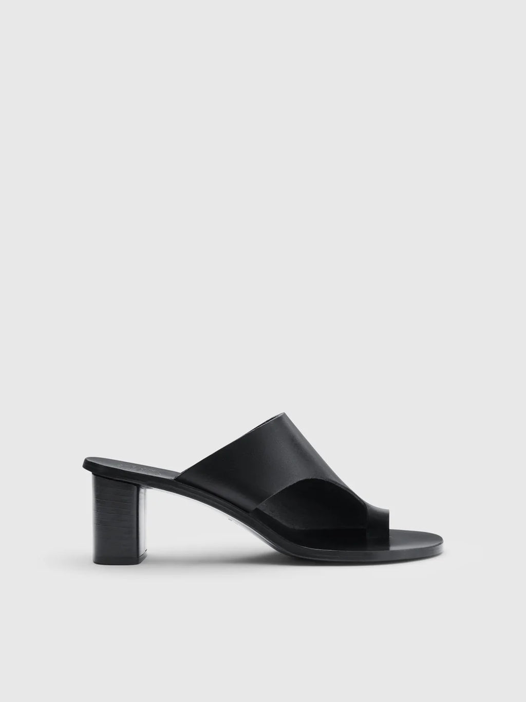 Black cutout Rosate sandal by ATP Atelier with a high heel on a white background