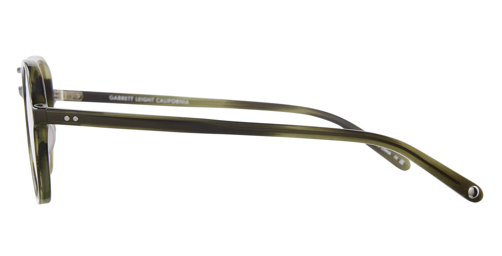 Green eyeglasses on a white background