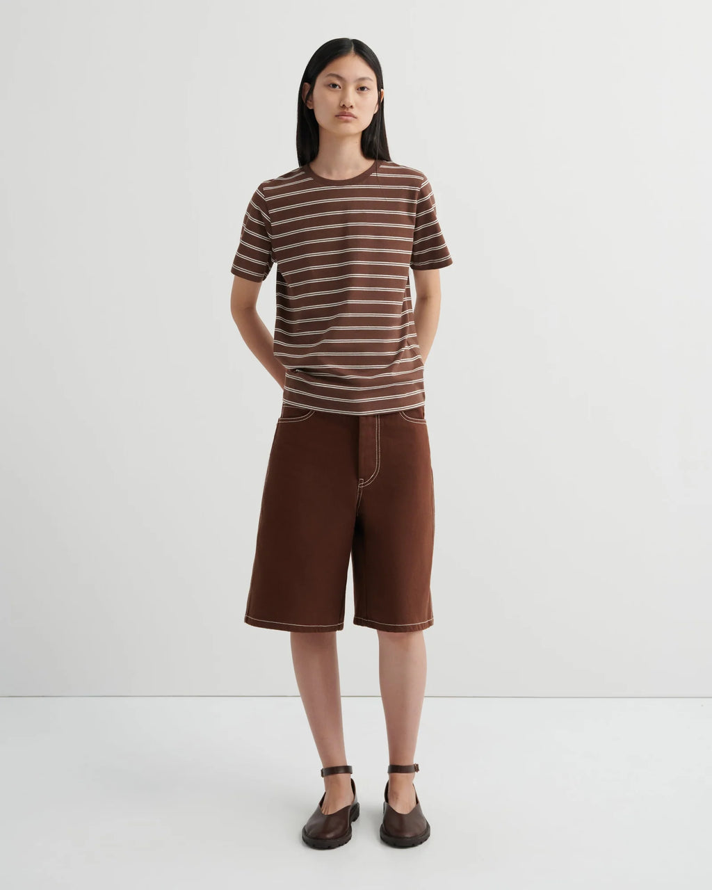Classic Tee - Brown Stripes