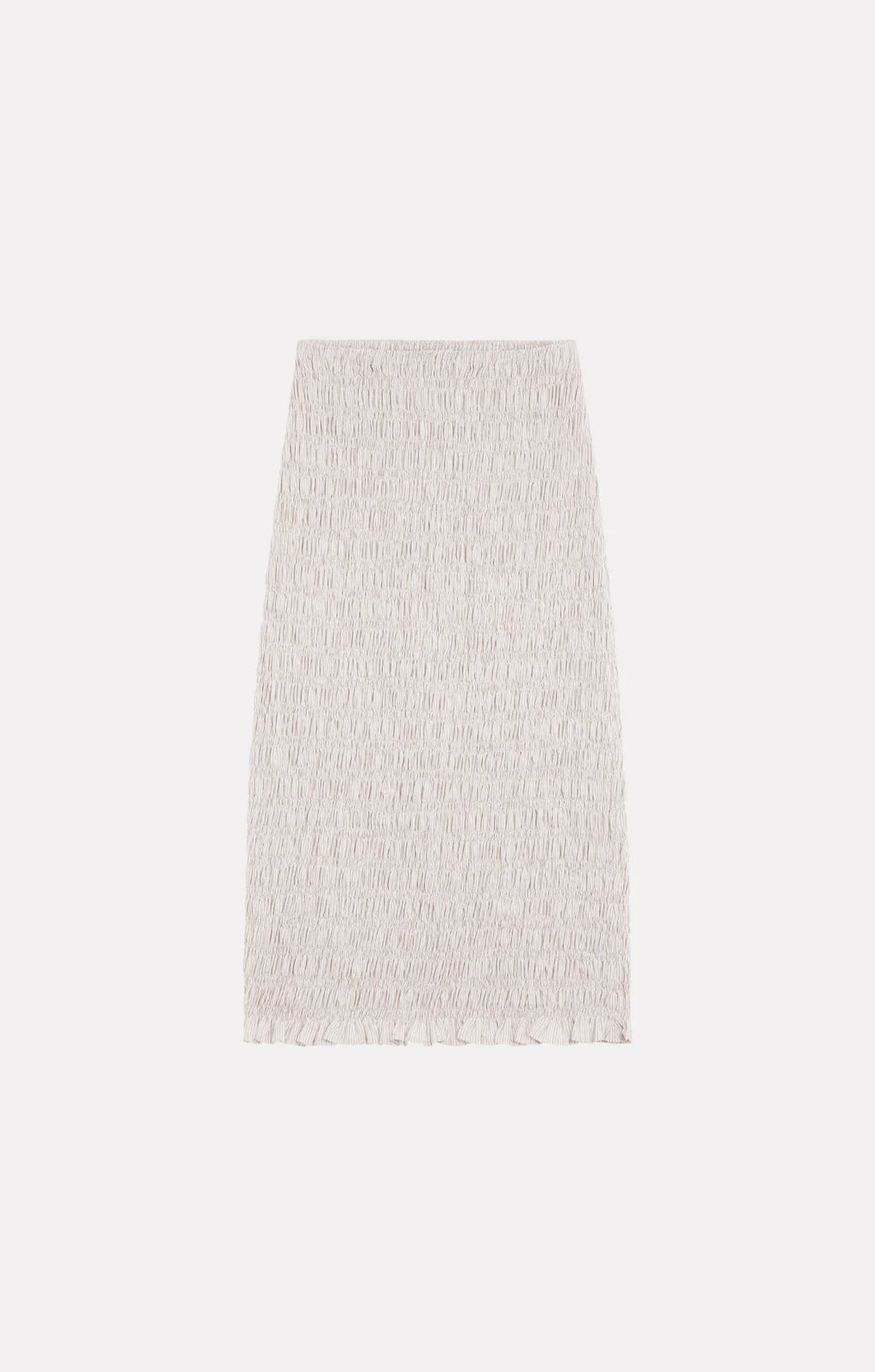 Textured beige skirt on a white background