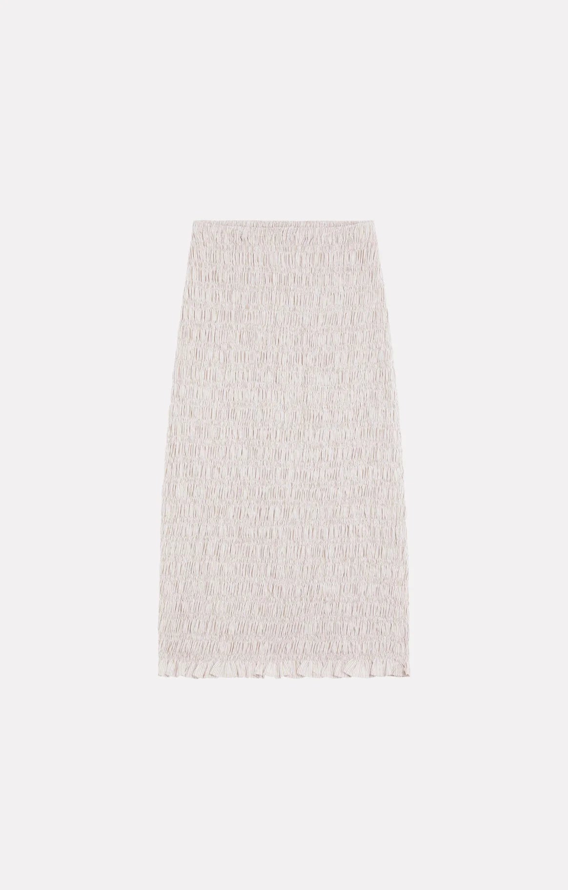 Textured beige skirt on a white background