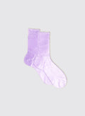 One Ribbed Laminated Socks - Lilac