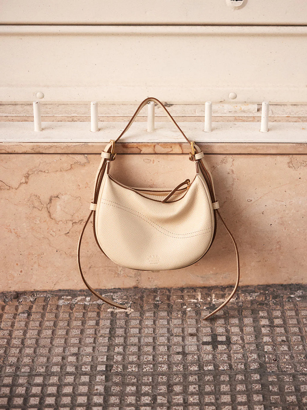 Silea Mandorla Grained Calf Mini Hobo Bag