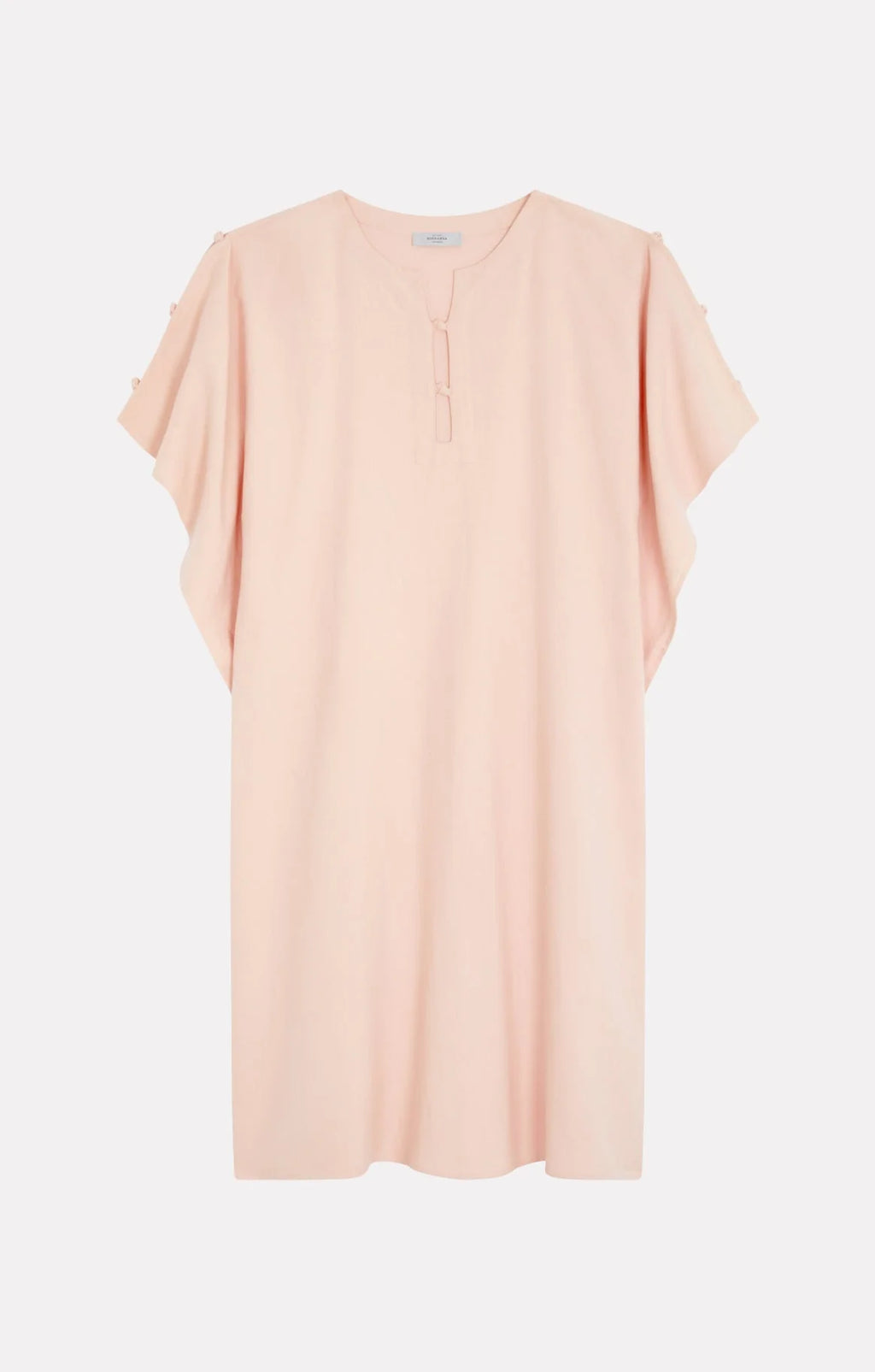 Pink tunic dress by Roseanna on a light gray background