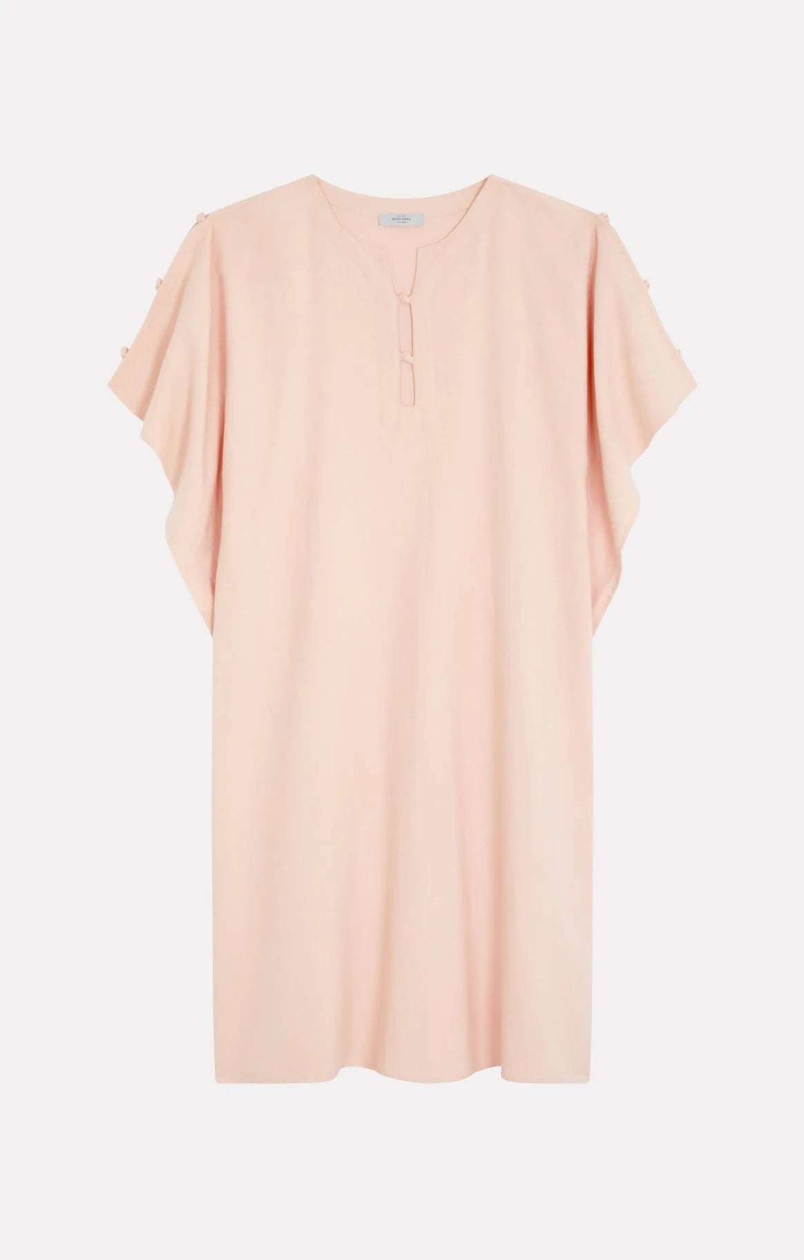 Pink tunic dress by Roseanna on a light gray background